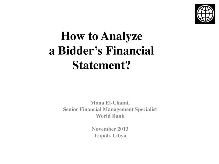 how to analyze a bidder s financial statement