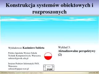 konstrukcja system w obiektowych i rozproszonych