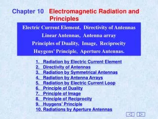 Chapter 10 Electromagnetic Radiation and Principles