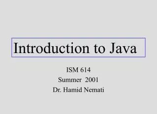 Introduction to Java