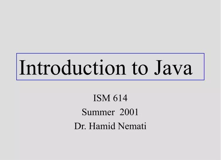 introduction to java