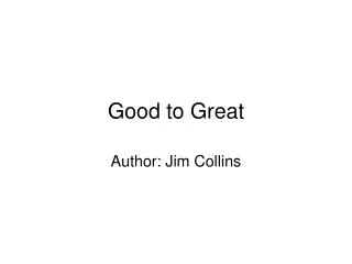 Good to Great