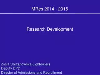 MRes 2014 - 2015