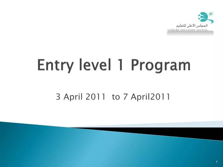 entry level 1 program