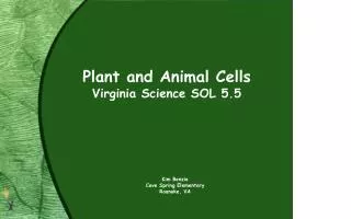 Plant and Animal Cells Virginia Science SOL 5.5