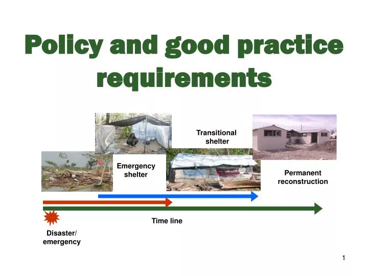 policy and good practice requirements