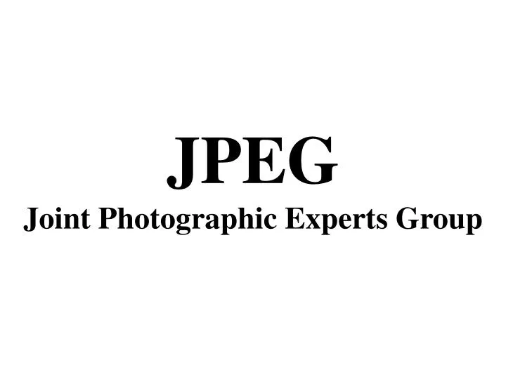 jpeg joint photographic experts group