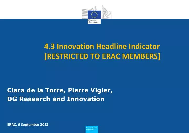 4 3 innovation headline indicator restricted to erac members