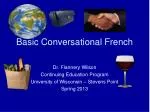 Basic Conversational French - slide 1