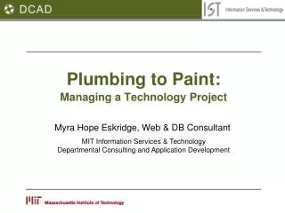 Plumbing to Paint: Managing a Technology Project