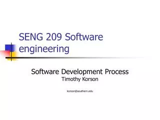 SENG 209 Software engineering