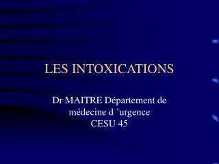 les intoxications