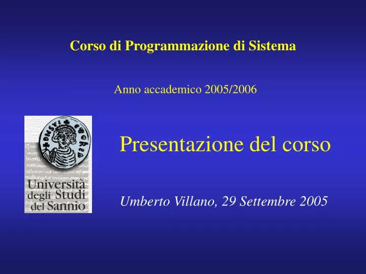 corso di programmazione di sistema anno accademico 2005 2006