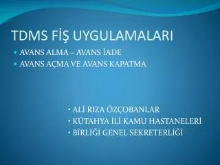 tdms f uygulamalari