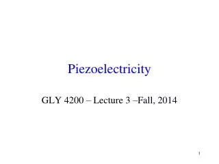 Piezoelectricity