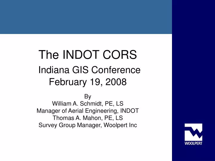 the indot cors indiana gis conference february 19 2008