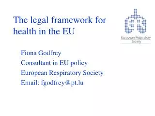 The legal framework for health in the EU