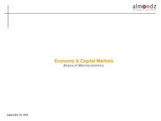 Economy &amp; Capital Markets Basics of Macroeconomics