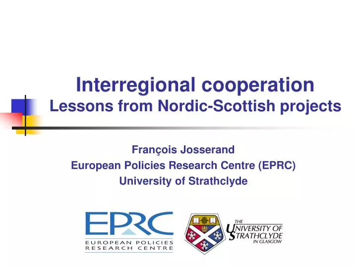 fran ois josserand european policies research centre eprc university of strathclyde