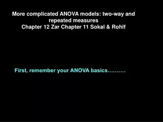 More complicated ANOVA models: two-way and repeated measures