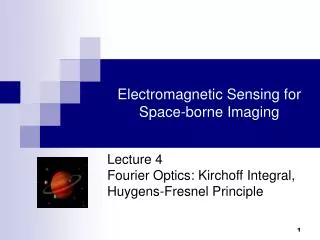 Electromagnetic Sensing for Space-borne Imaging
