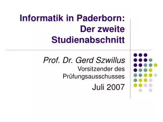 informatik in paderborn der zweite studienabschnitt
