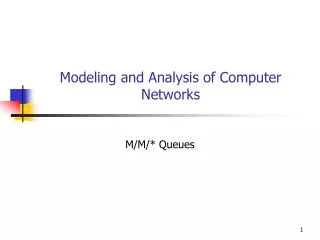 Modeling and Analysis of Computer Networks