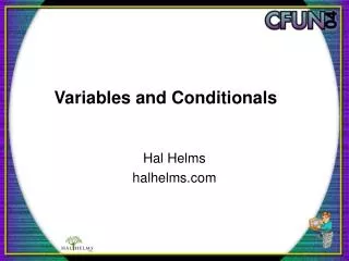 Variables and Conditionals