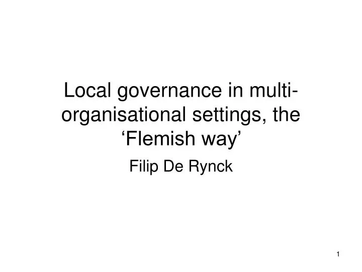 local governance in multi organisational settings the flemish way