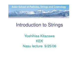 Introduction to Strings