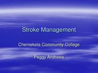 Stroke Management