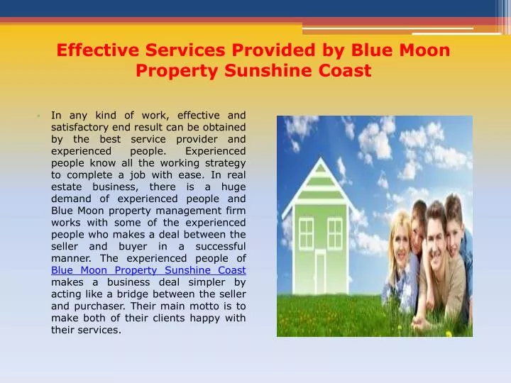 effective services provided by blue moon property sunshine coast