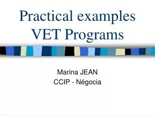 Practical examples VET Programs