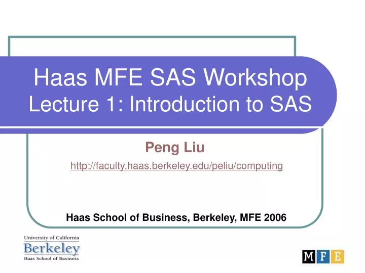 haas mfe sas workshop lecture 1 introduction to sas