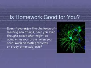 Is Homework Good for You?