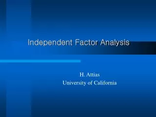 Independent Factor Analysis