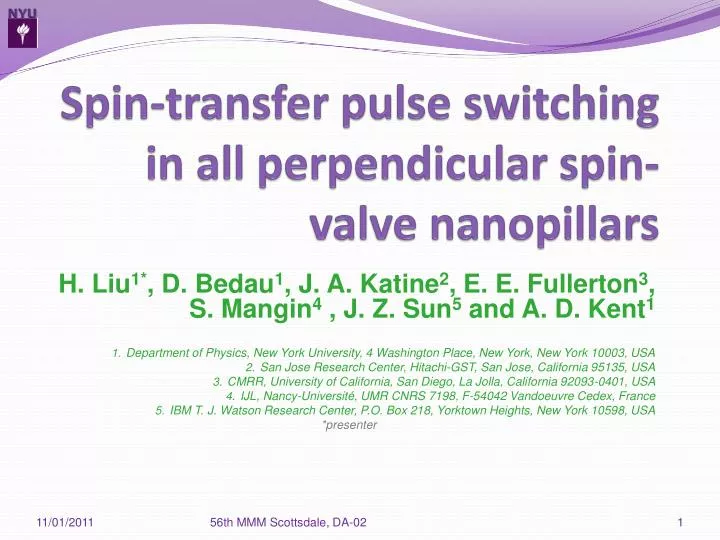 spin transfer pulse switching in all perpendicular spin valve nanopillars
