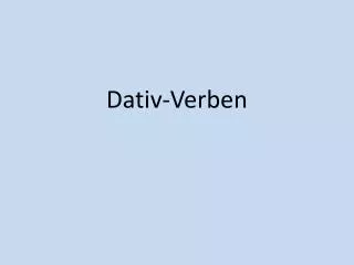 dativ verben
