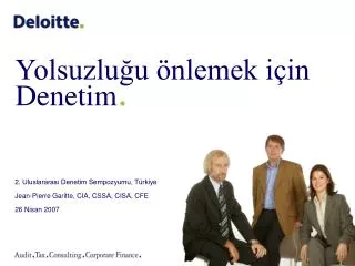 yolsuzlu u nlemek i in denetim