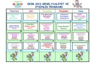 ek m 201 2 genel faal yet ve etk nl k programi