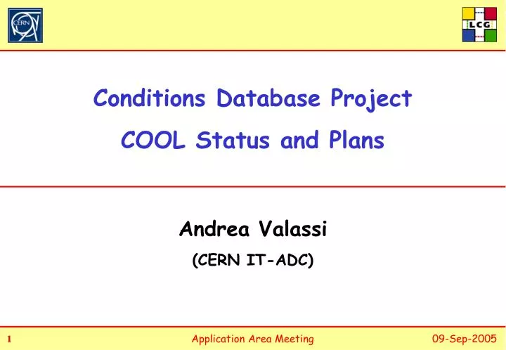 conditions database project cool status and plans