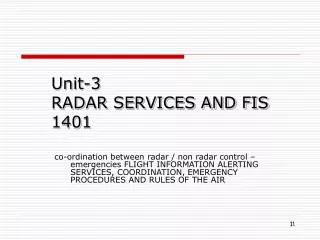 Unit-3 RADAR SERVICES AND FIS 1401