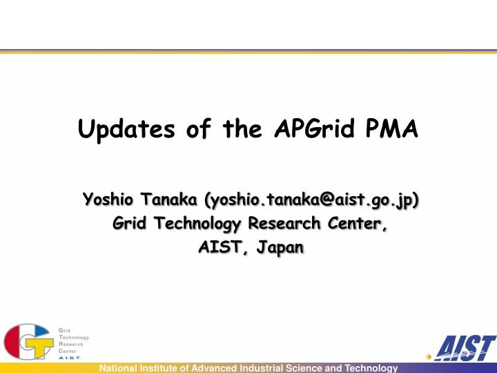 updates of the apgrid pma