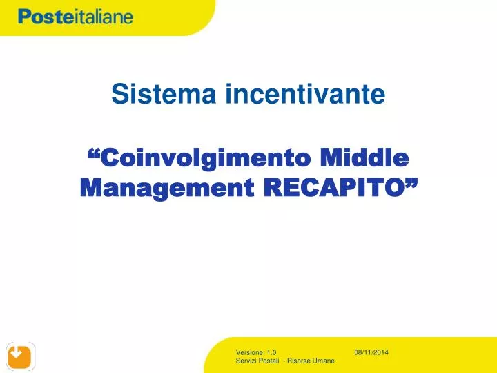sistema incentivante coinvolgimento middle management recapito