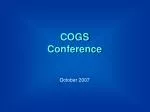 COGS Conference - slide 1