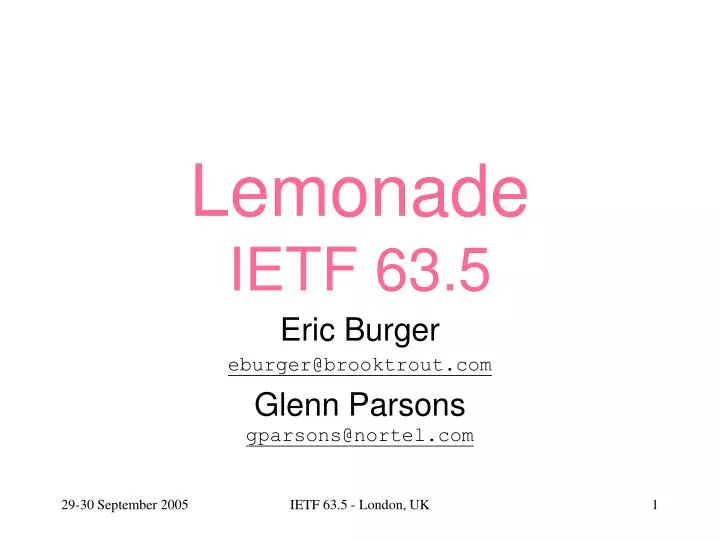 lemonade ietf 63 5