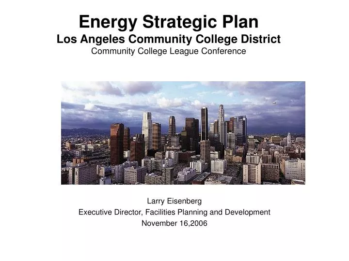 energy strategic plan los angeles community college district community college league conference