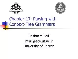 Chapter 13: Parsing with Context-Free Grammars