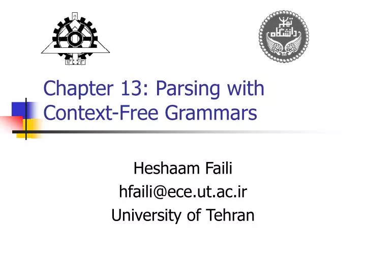 chapter 13 parsing with context free grammars
