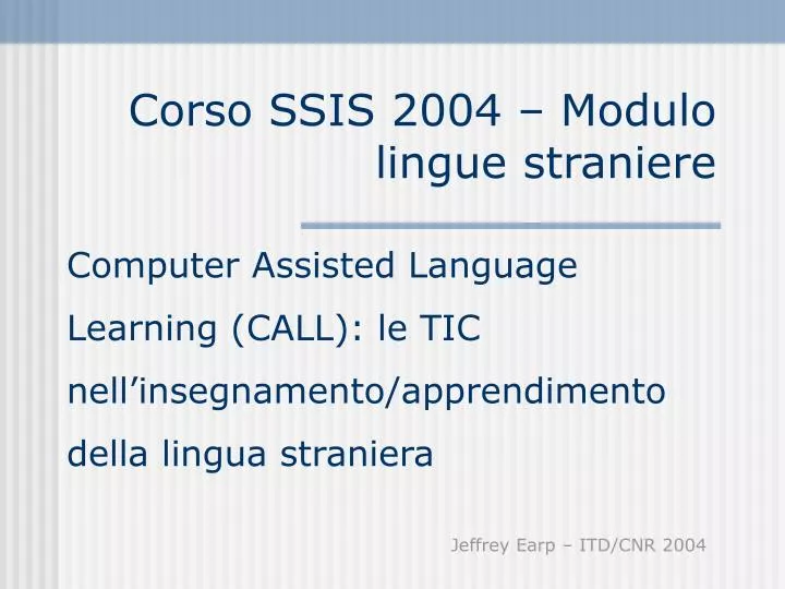 corso ssis 2004 modulo lingue straniere